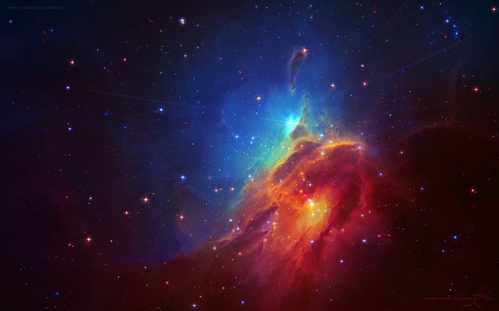 Colorful Nebula with Stars by TylerCreatesWorlds
