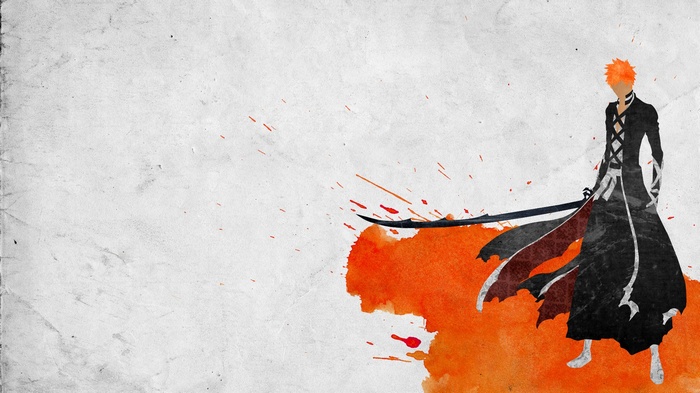 Kurosaki Ichigo with orange paint splatter