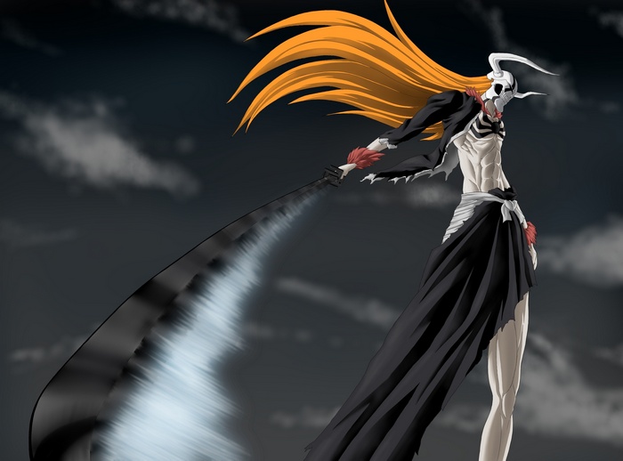 Ichigo Kurosaki in his Vasto Lorde form with Zangetsu