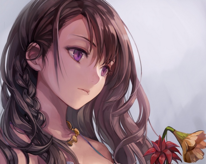anime girls, Momoko (Momo Kyun Sword), Momo Kyun Sword, brunette, purple eyes
