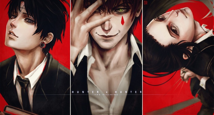 Chrollo, Illumi, and Hisoka from Hunter x Hunter