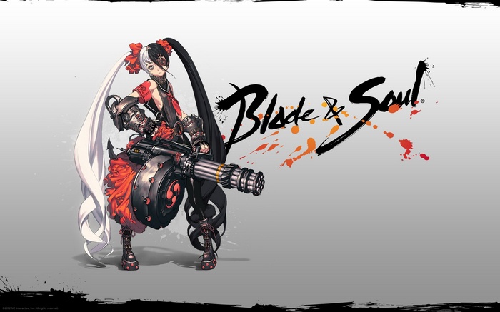 Blade & Soul character with minigun