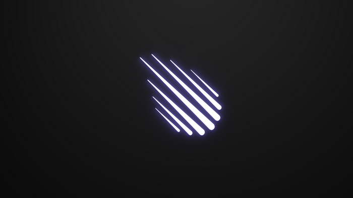 Purple glowing meteors on a dark background