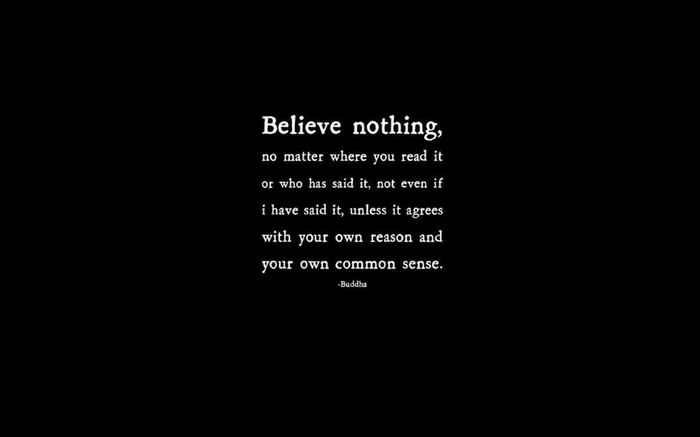 Buddha quote on believing nothing