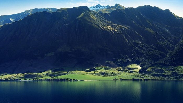 Mountain range reflected in a lake