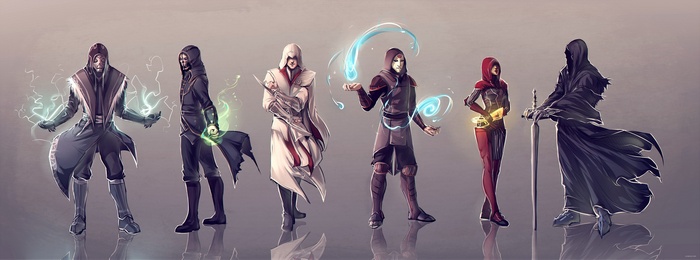 Characters from Assassins Creed, Mass Effect, and The Legend of Korra