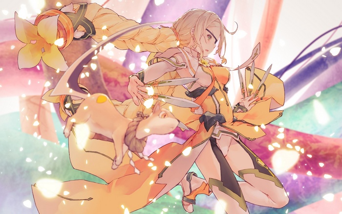 Inubouzaki Fuu from Yuuki Yuuna wa Yuusha de Aru with a creature