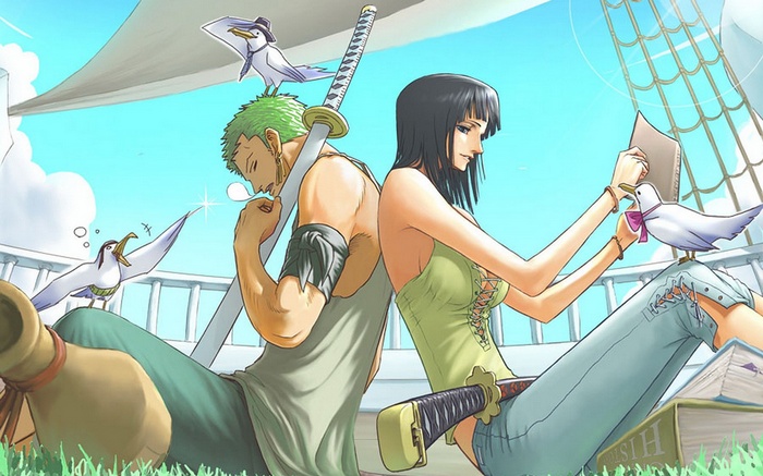 Roronoa Zoro and Nico Robin from One Piece