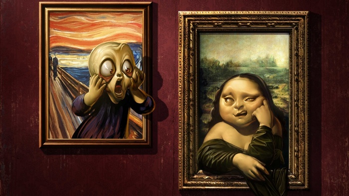 The Scream and Mona Lisa parodies