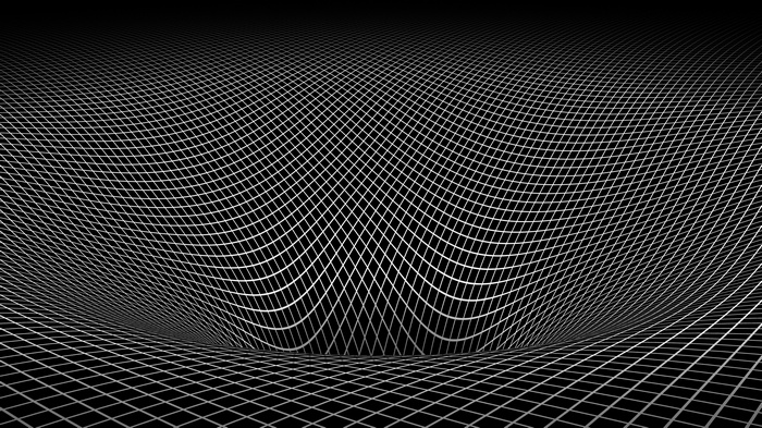 Abstract grid warping into a black hole