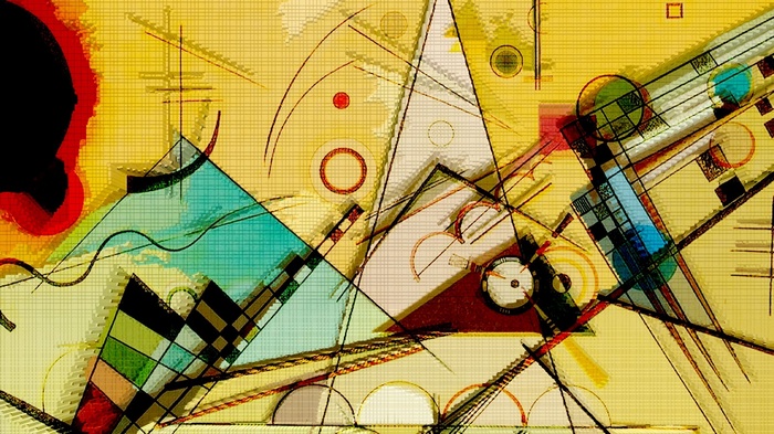 Abstract geometric painting by Wassily Kandinsky