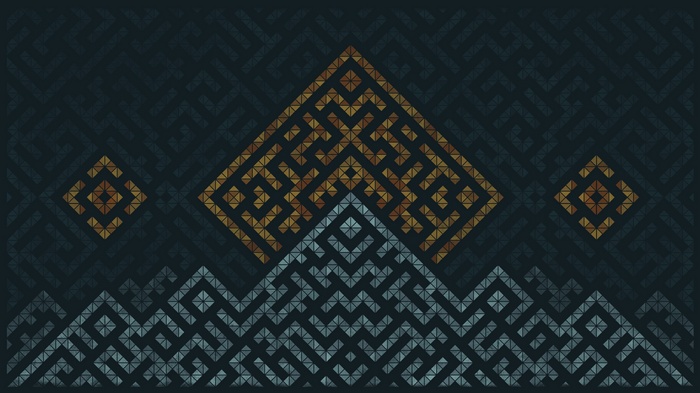 Geometric pattern with triangular motifs