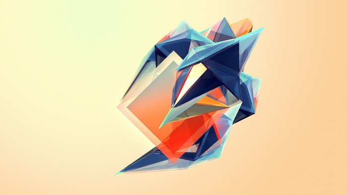 Abstract geometric shapes with facets and facets