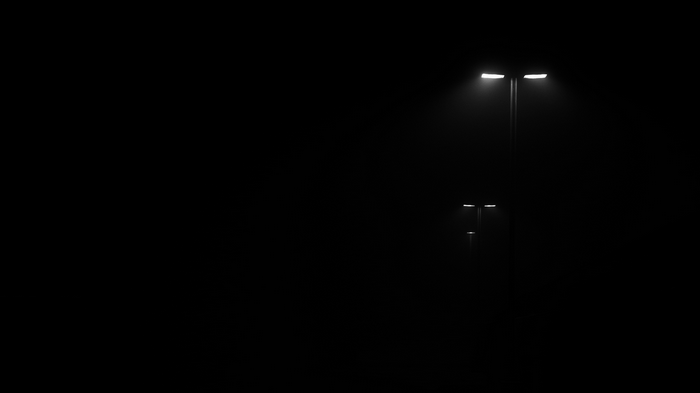 Street lights in the dark