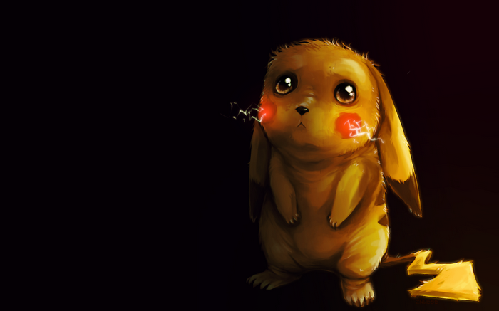 Pikachu with glowing cheeks and lightning