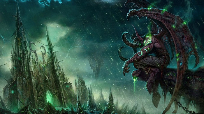 Illidan Stormrage at the Black Temple in World of Warcraft