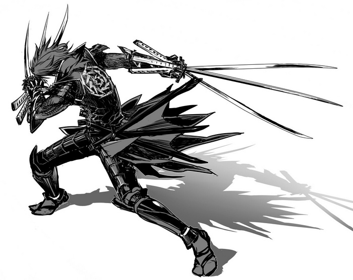 Date Masamune from Sengoku Basara with swords