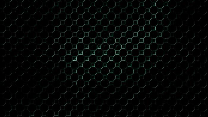 Octagonal and square geometric pattern on black background