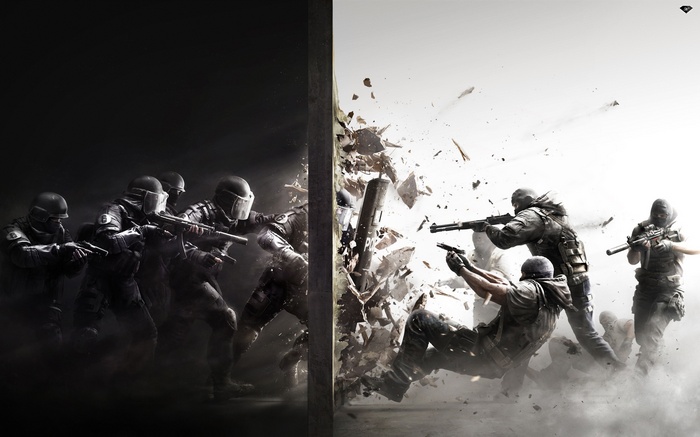 Rainbow Six Siege tactical assault scene