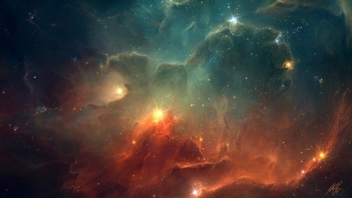 Nebula and stars artwork by TylerCreatesWorlds