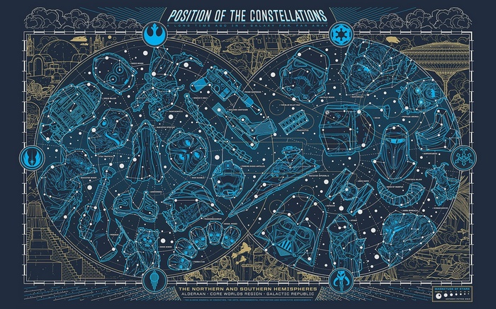 Star Wars Constellations Map of the Galactic Republic