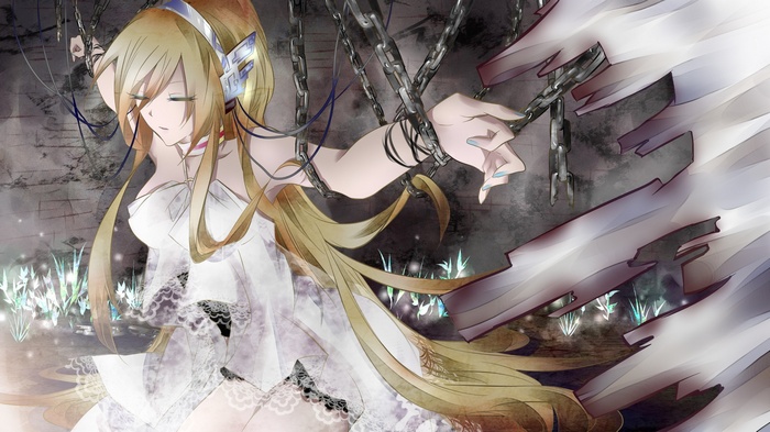 Lily (Vocaloid) chained with white wings