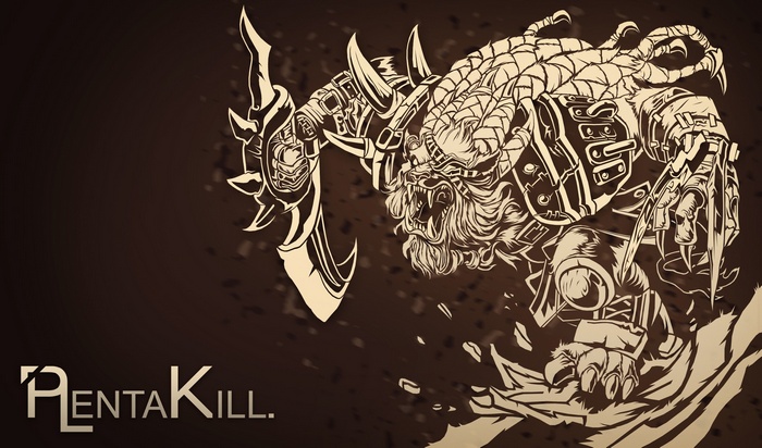 League of Legends Rengar PentaKill art