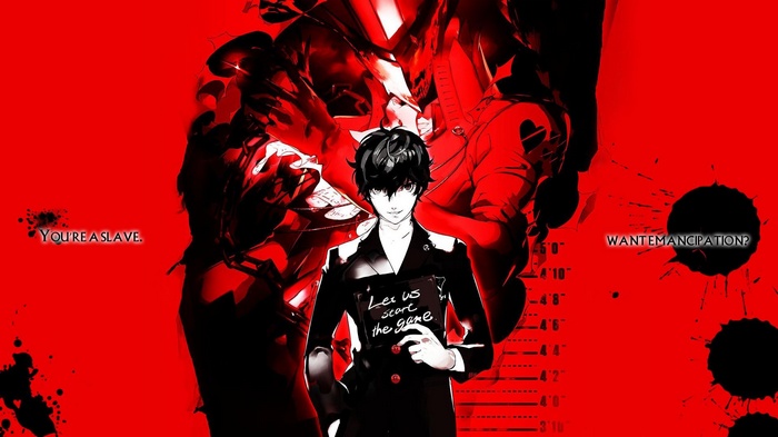 Persona 5 Joker with text