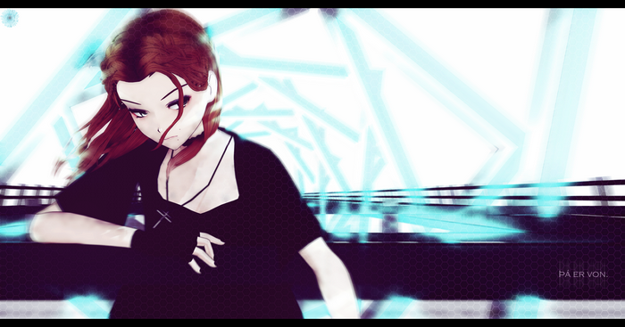 Redhead anime girl with necklace