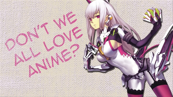 Anime Girl with Pink Eyes and Bunny Ears