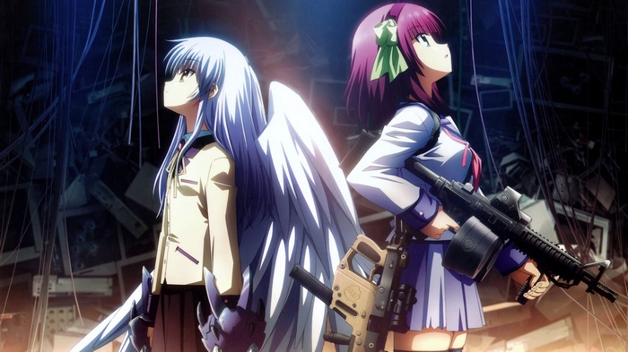 Angel Beats! Kanade and Yuri with weapons