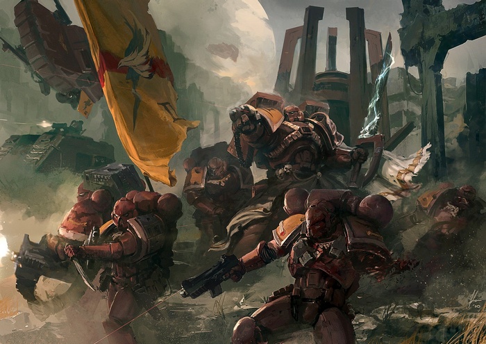 Warhammer 40,000 Space Marines in battle