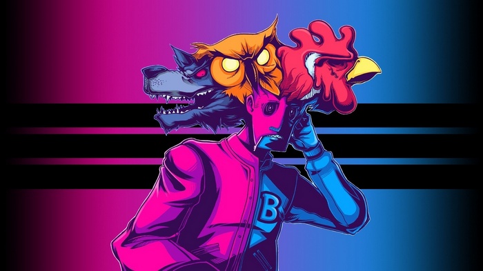 Hotline Miami character with animal masks