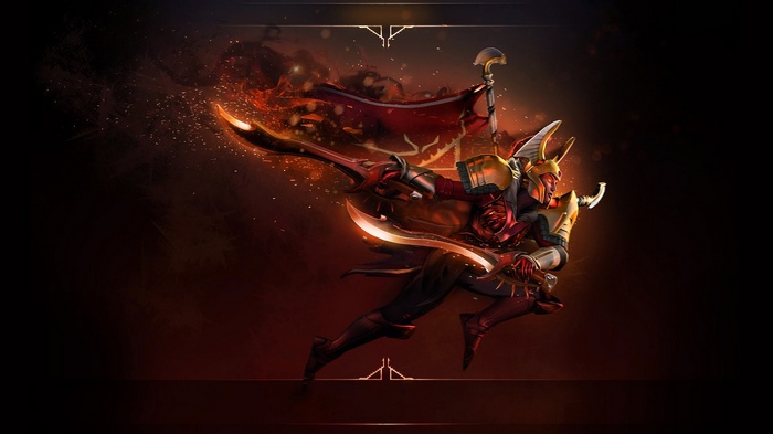 Legion Commander from Dota 2 with swords