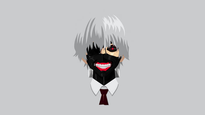 Kaneki Ken from Tokyo Ghoul, minimalist vector art