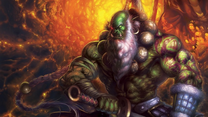Warcraft Orc Warrior with White Beard
