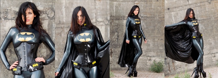 Alexandra Corneille as Batgirl in latex corset