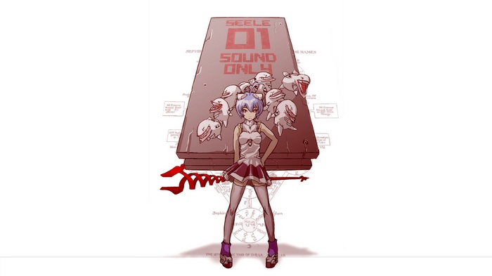 Ayanami Rei and SEELE monolith from Neon Genesis Evangelion