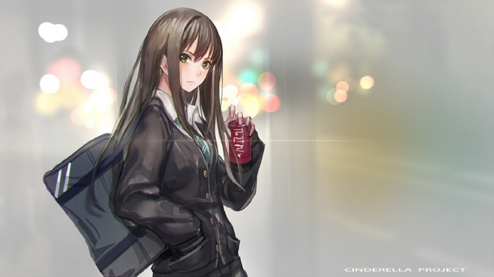 Shibuya Rin from THE iDOLM@STER Cinderella Girls holding a drink
