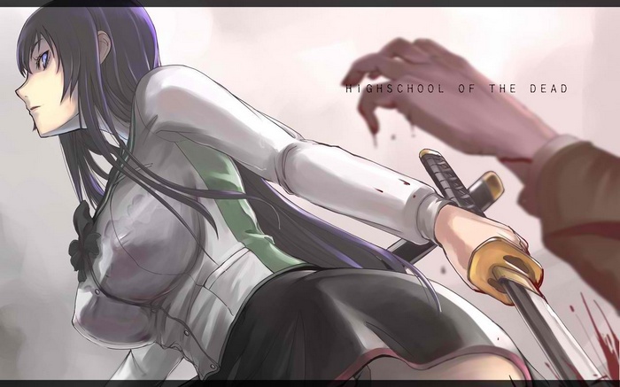 Saeko Busujima from Highschool of the Dead with a sword