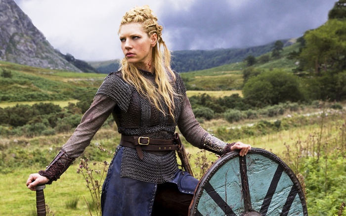 Lagertha Lothbrok from Vikings with shield and sword