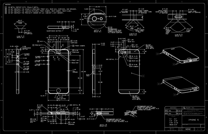iPhone 5 Technical Blueprint Diagrams
