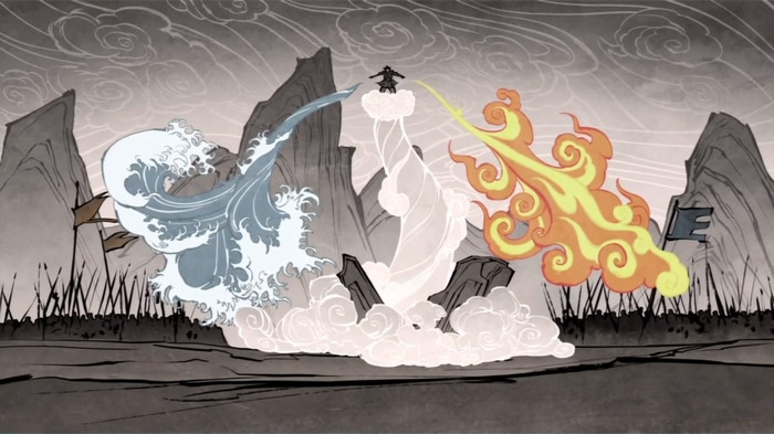 Avatar Wan uses the four elements