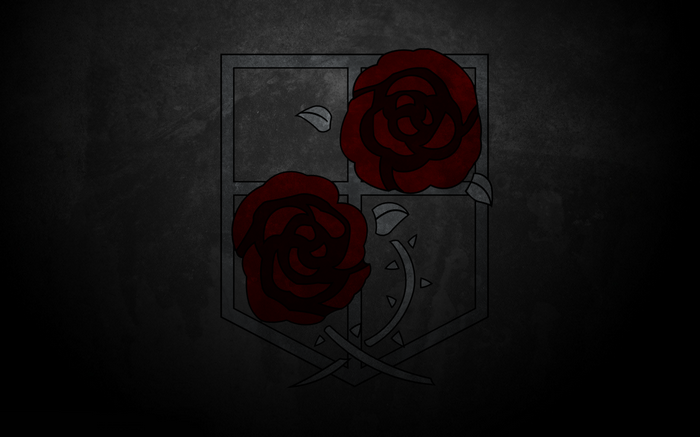 Shingeki no Kyojin emblem with roses