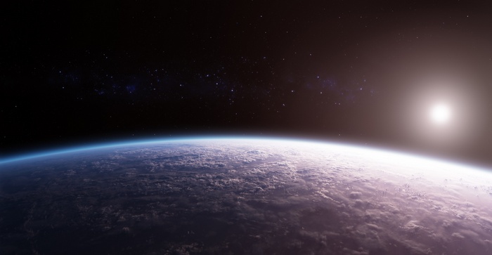 Earth's atmosphere and the Sun from space