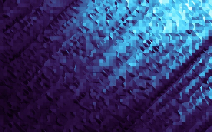 Abstract geometric low-poly landscape with blue and purple gradient