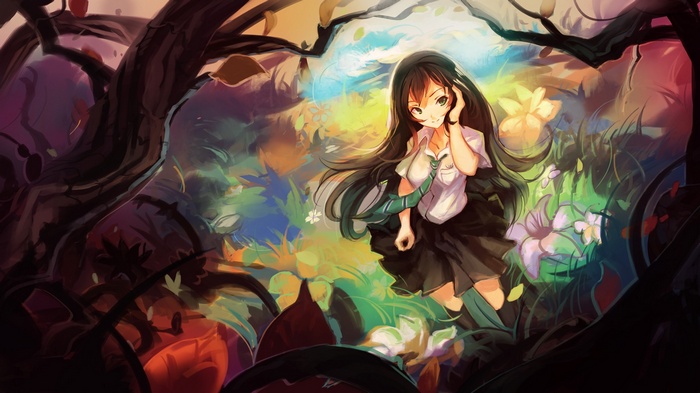 Shibuya Rin from THE iDOLM@STER: Cinderella Girls in a forest