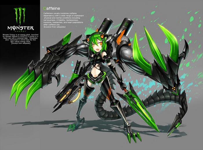 Monster Energy Caffeine Anime Girl