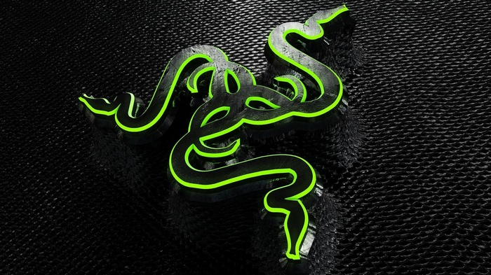 Razer logo on a black textured surface