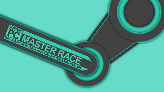 PC Master Race Steam Logo Digital Art